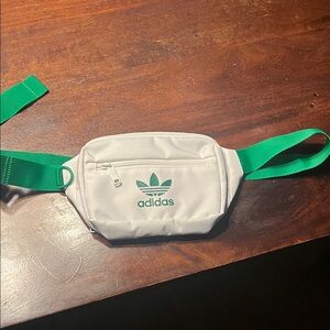 Adidas White and Green Crossbody Bag